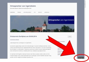 Die "Folgen"-Schaltfläche rechts unten auf dieser Internetseite