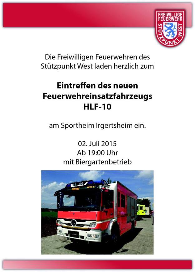 Einladung der Stützpunktfeuerwehr West
