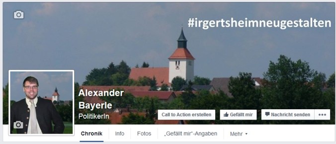 Screenshot der neuen Facebookseite