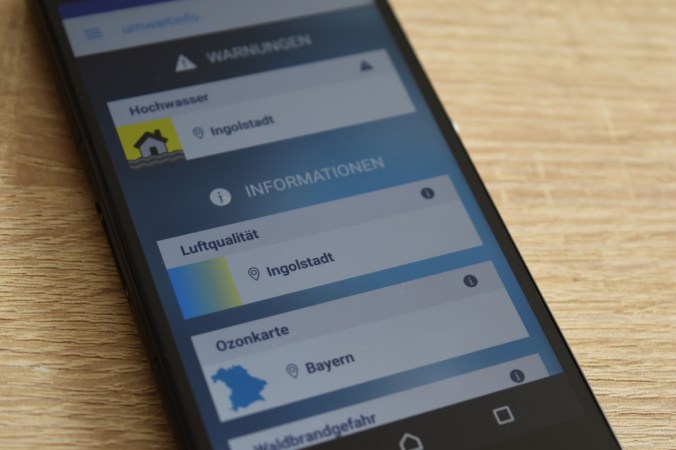 Die Umwelt-Info-App des bayerischen Umweltministeriums